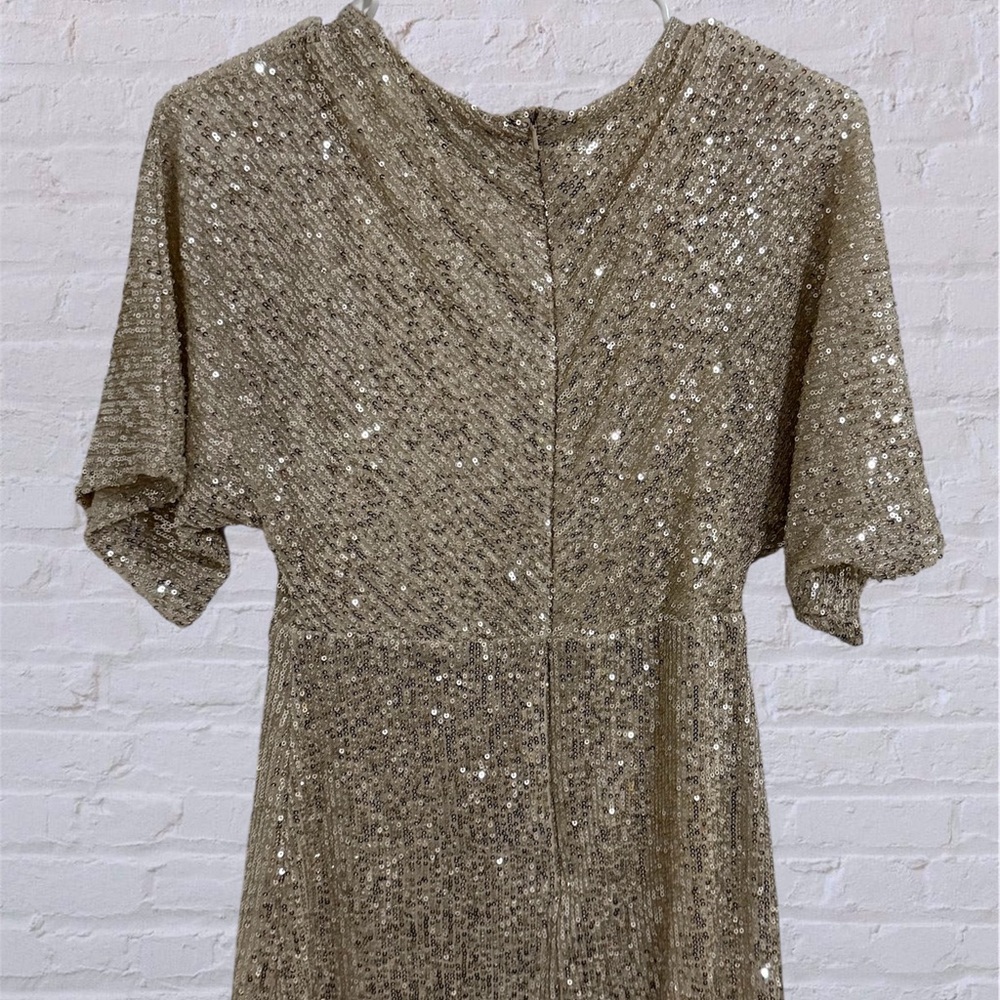 Lulu's Shimmering Gold Sequin Mini Dress - Picture 6 of 7